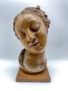 Art Deco wooden sculpted bust of the Venus 