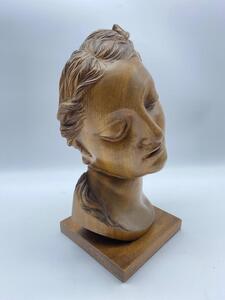 Art Deco wooden sculpted bust of the Venus 