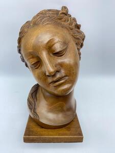 Art Deco wooden sculpted bust of the Venus 