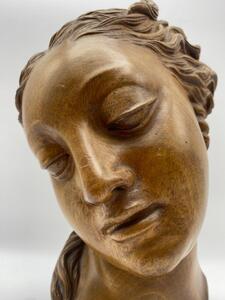 Art Deco wooden sculpted bust of the Venus 