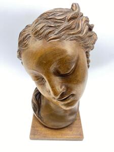 Art Deco wooden sculpted bust of the Venus 