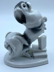 Pfeffer Gotha Art Deco dog porcelain book supports 