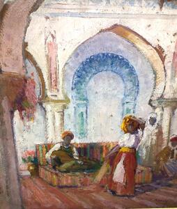 An Oriental Bazaar oil painting 