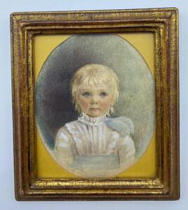 Frank Dicksee watercolor miniature portrait painting 