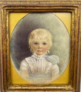 Frank Dicksee watercolor miniature portrait painting 