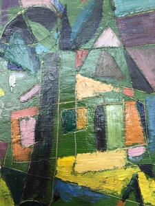 Cubist landscape oil painting 