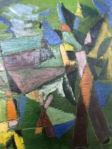 Cubist landscape oil painting 