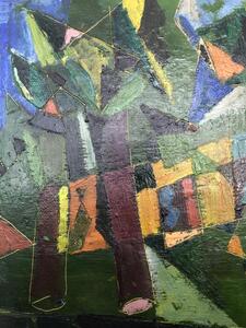 Cubist landscape oil painting 