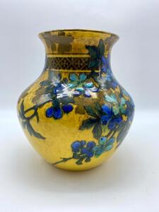 Rare Edmond Lachenal Art Nouveau “Japonisme” flower and butterfly vase 