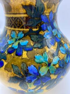 Rare Edmond Lachenal Art Nouveau “Japonisme” flower and butterfly vase 