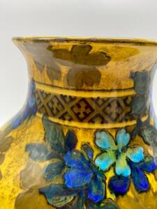 Rare Edmond Lachenal Art Nouveau “Japonisme” flower and butterfly vase 