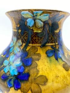 Rare Edmond Lachenal Art Nouveau “Japonisme” flower and butterfly vase 