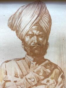 Maurice Millière Sikh army man drawing on paper 