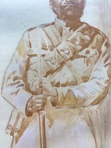 Maurice Millière Sikh army man drawing on paper 