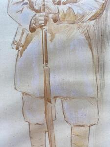 Maurice Millière Sikh army man drawing on paper 