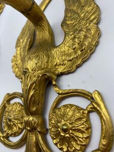 French antique Empire col de cygne bronze gilded appliques 