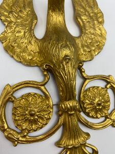 French antique Empire col de cygne bronze gilded appliques 