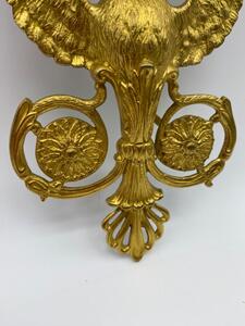 French antique Empire col de cygne bronze gilded appliques 