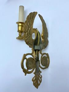 French antique Empire col de cygne bronze gilded appliques 