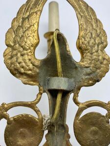 French antique Empire col de cygne bronze gilded appliques 