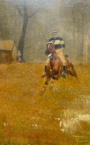 George Wright Art Deco painted polo box 