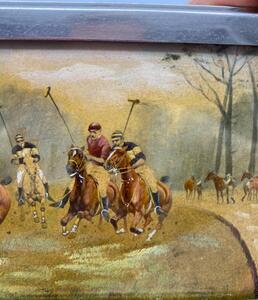 George Wright Art Deco painted polo box 
