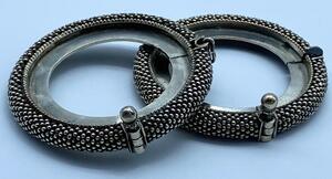 Rajasthan near pair of ‘gajre’ silver bracelets 
