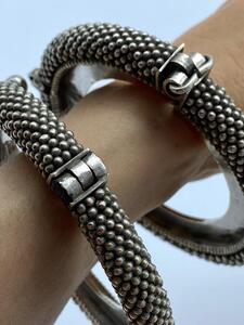 Rajasthan near pair of ‘gajre’ silver bracelets 