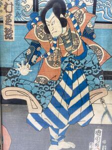 Kunichika Japanese woodblock print of Nakamura Shikan as Sasaki 1865 