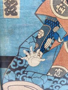 Kunichika Japanese woodblock print of Nakamura Shikan as Sasaki 1865 