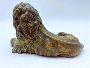 Antique plomb de Nuremberg polychrome lion 