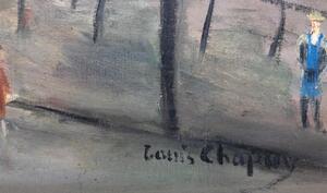 Louis Chapuy city view oil painting on board 