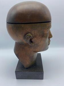 Artwork male bust / box on marble foot by sculptor Jean Marie 