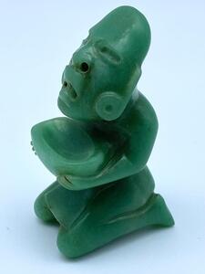 Pre-Columbian classic kneeling Tabasco Olmec jade figure 