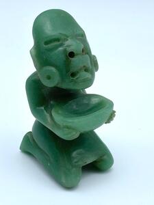 Pre-Columbian classic kneeling Tabasco Olmec jade figure 