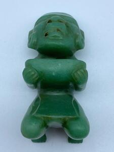 Pre-Columbian classic kneeling Tabasco Olmec jade figure 