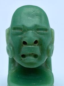 Pre-Columbian classic kneeling Tabasco Olmec jade figure 