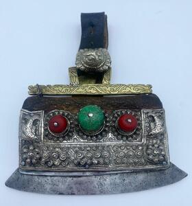 Large antique silver Tibetan flint pouch 