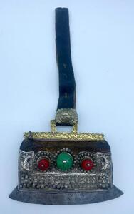 Large antique silver Tibetan flint pouch 