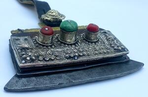 Large antique silver Tibetan flint pouch 