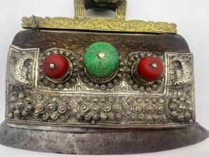 Large antique silver Tibetan flint pouch 