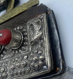 Large antique silver Tibetan flint pouch 