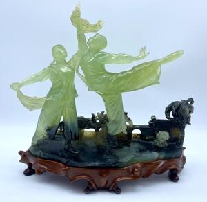 Chinese serpentine carving of revolutionary ballet dancers 