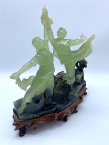 Chinese serpentine carving of revolutionary ballet dancers 