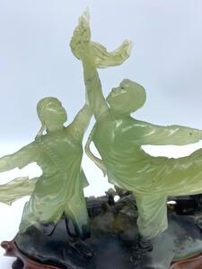 Chinese serpentine carving of revolutionary ballet dancers 