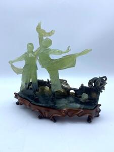 Chinese serpentine carving of revolutionary ballet dancers 