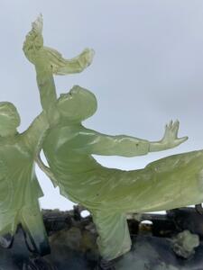 Chinese serpentine carving of revolutionary ballet dancers 