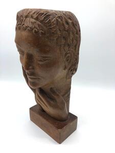 Rare wooden sculpture of a female Grecian head  