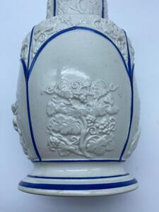 Rare antique ceramique fine Choisy le-Roi blue and white vase 