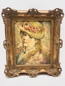 Post impressionistic portrait painting of a girl by Robert Colot 